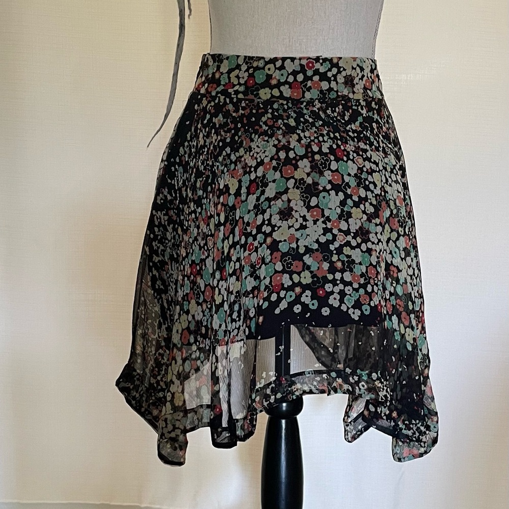 Ella Moss Floral Black Skirt